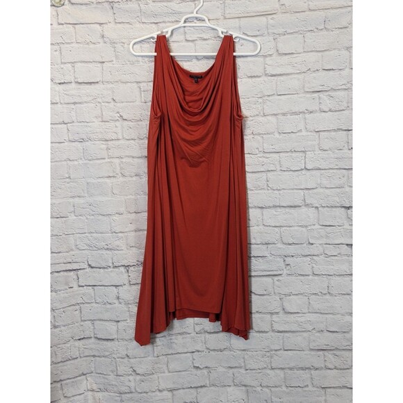 Eileen Fisher Stretch Rayon Jersey Midi Cowl Neck Sleeveless Size 3X With Pocket - Picture 1 of 6